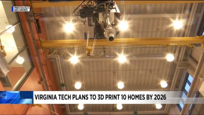 WSLS: Virginia Tech addresses affordable housing through 3D-printed homes