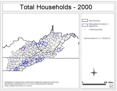 Total Households in 2000 map