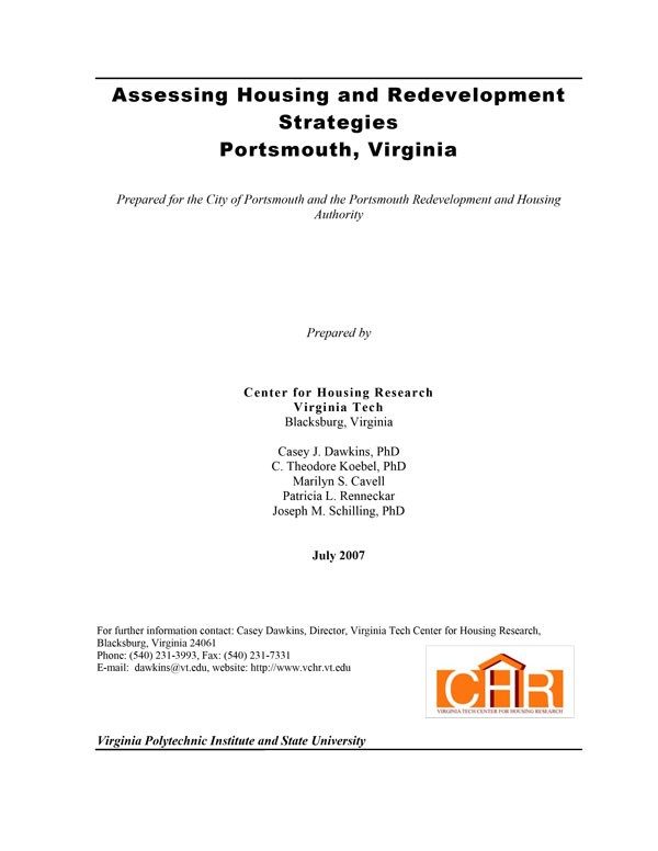 Assessing Housing and Redevelopment Strategies Portsmouth, Virginia Cover