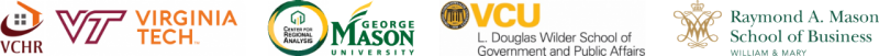 Logos of Virginia Tech, George Mason, VCU, and Raymond Mason School of Business