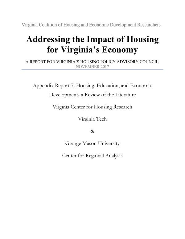 Appendix Report 7: Housing, Education, and Economic Development - Literature Cover
